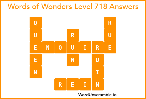Words of Wonders Level 718 Answers