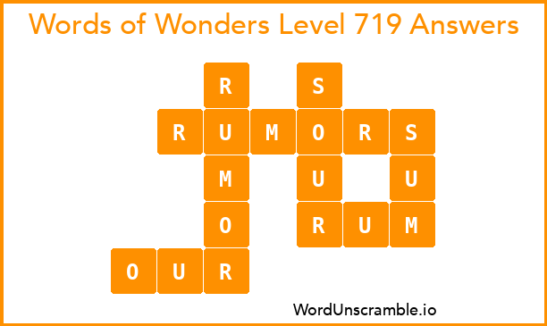 Words of Wonders Level 719 Answers