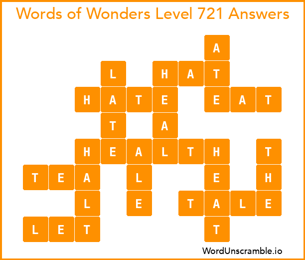 Words of Wonders Level 721 Answers