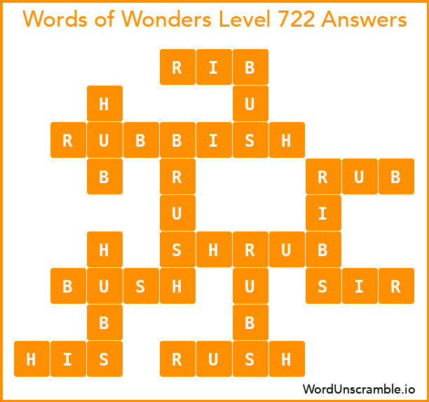 Words of Wonders Level 722 Answers