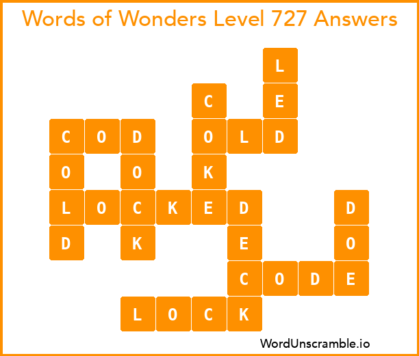 Words of Wonders Level 727 Answers