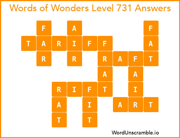 Words of Wonders Level 731 Answers