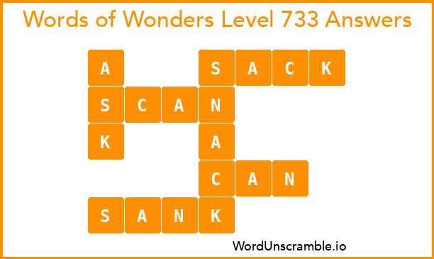 Words of Wonders Level 733 Answers