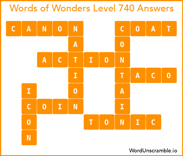 Words of Wonders Level 740 Answers
