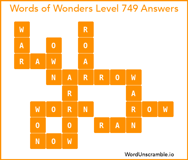 Words of Wonders Level 749 Answers