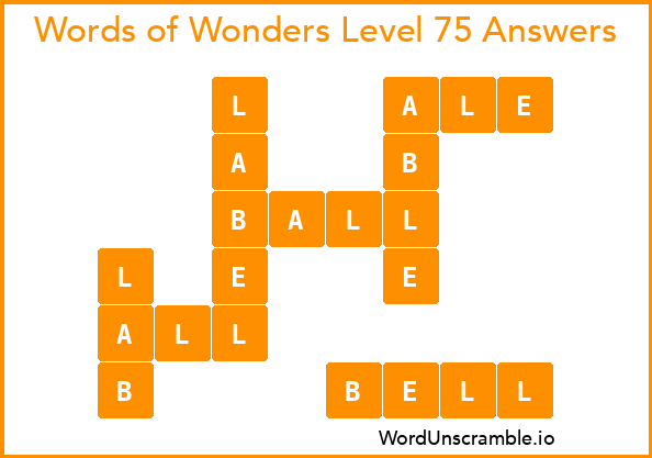 Words of Wonders Level 75 Answers