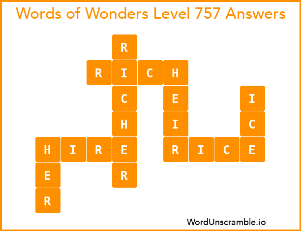 Words of Wonders Level 757 Answers