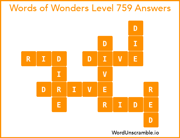 Words of Wonders Level 759 Answers
