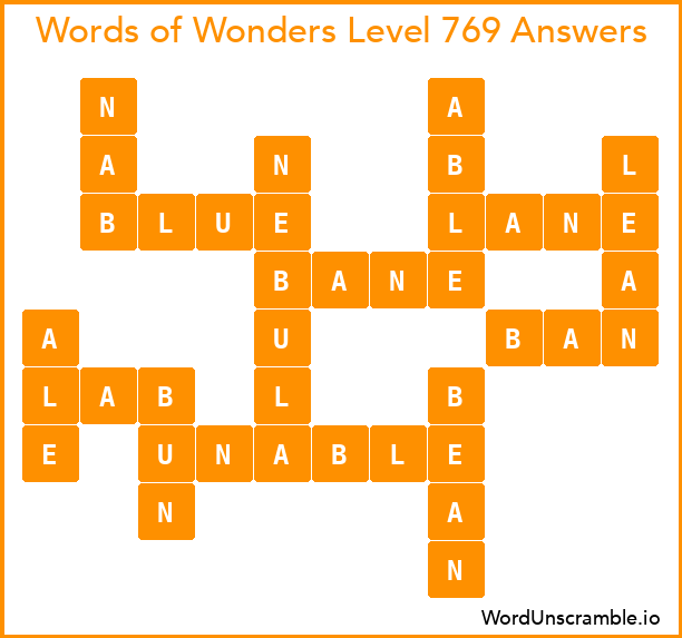 Words of Wonders Level 769 Answers