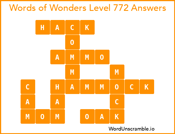 Words of Wonders Level 772 Answers