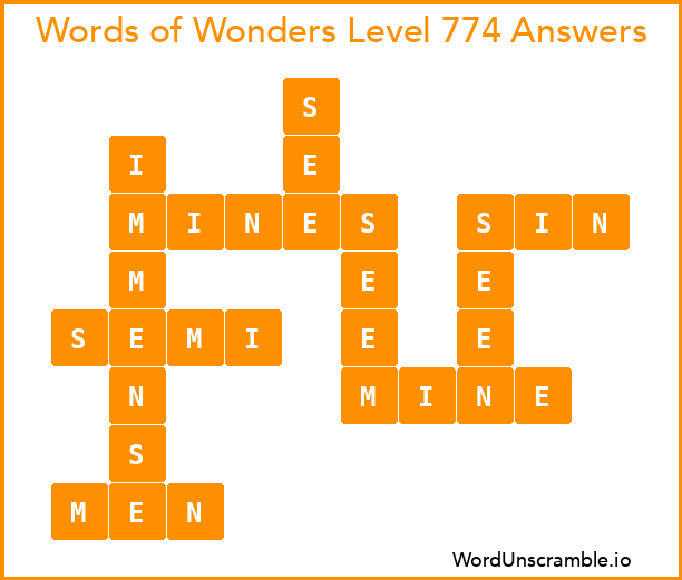 Words of Wonders Level 774 Answers