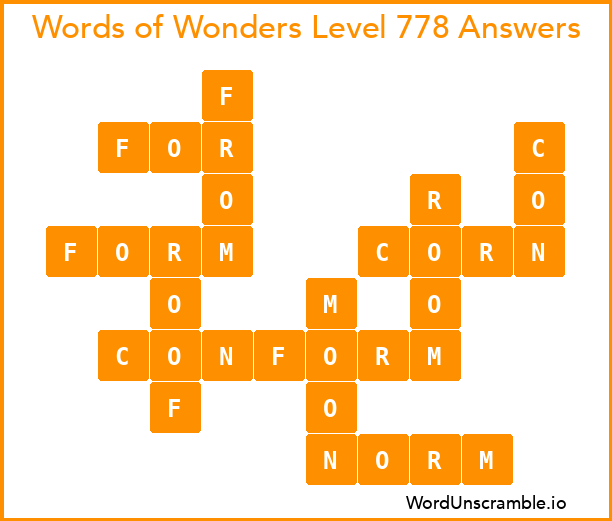 Words of Wonders Level 778 Answers