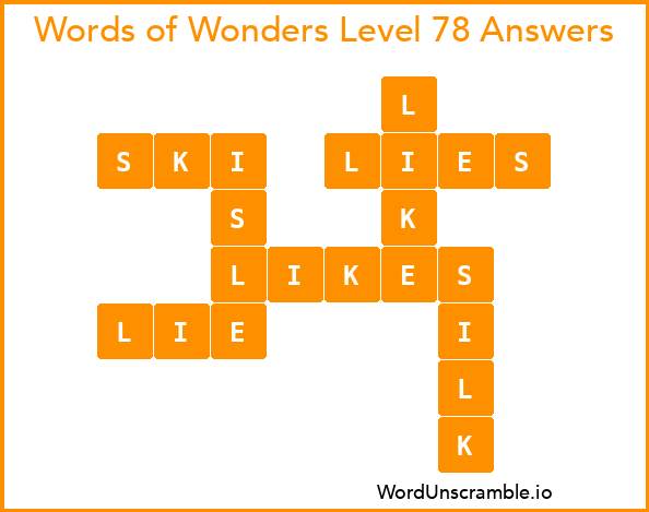 Words of Wonders Level 78 Answers