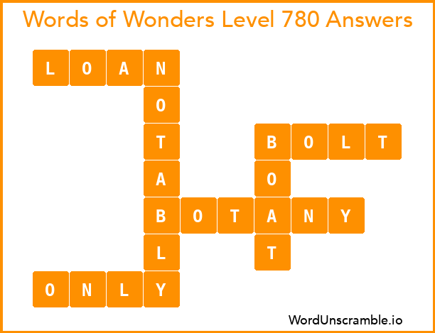Words of Wonders Level 780 Answers