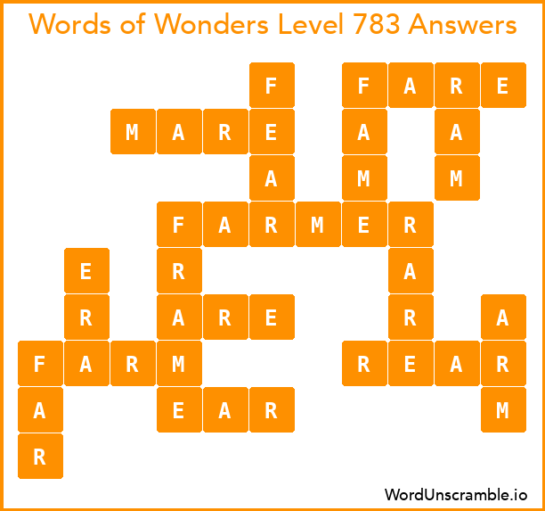 Words of Wonders Level 783 Answers