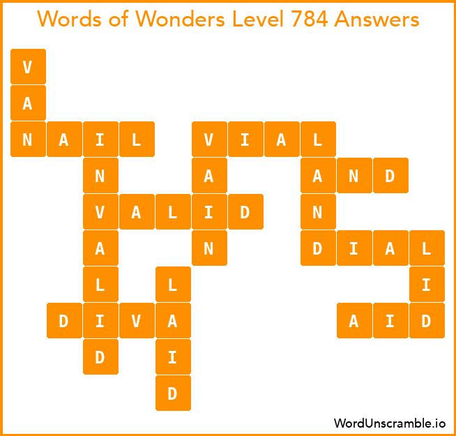 Words of Wonders Level 784 Answers