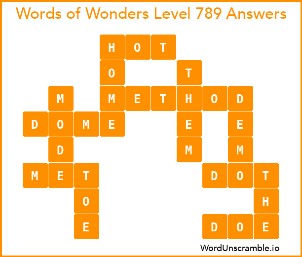 Words of Wonders Level 789 Answers