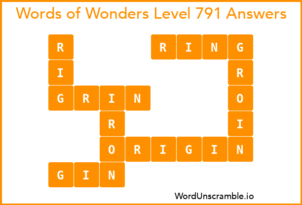 Words of Wonders Level 791 Answers