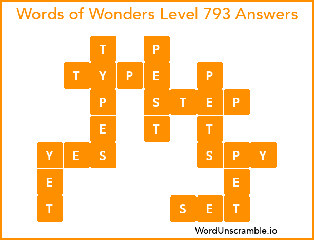 Words of Wonders Level 793 Answers