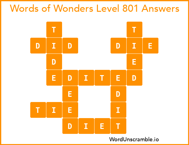 Words of Wonders Level 801 Answers