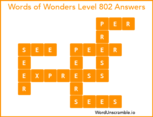 Words of Wonders Level 802 Answers