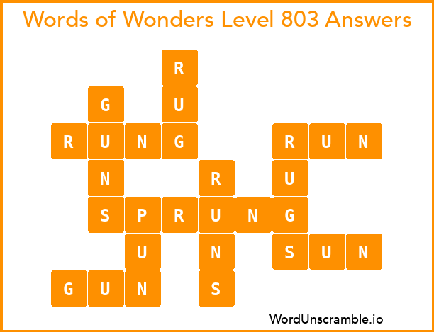 Words of Wonders Level 803 Answers