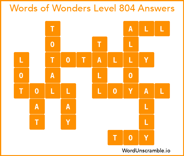 Words of Wonders Level 804 Answers