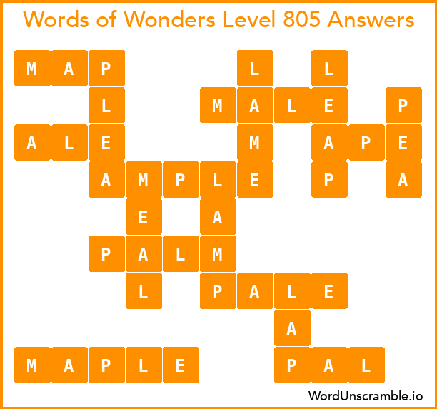 Words of Wonders Level 805 Answers