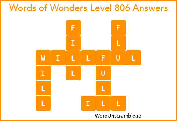 Words of Wonders Level 806 Answers