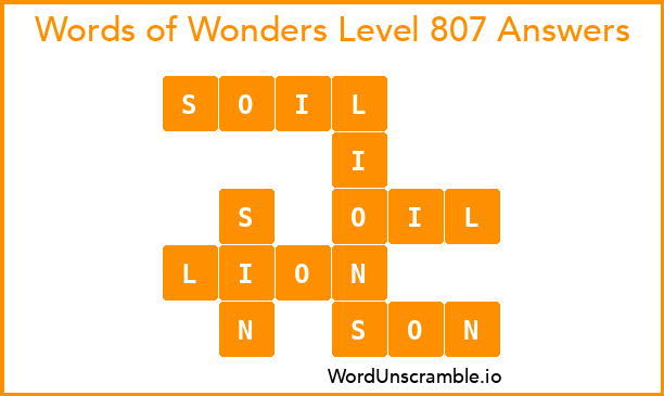 Words of Wonders Level 807 Answers