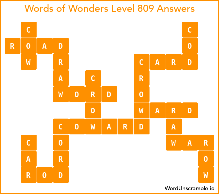 Words of Wonders Level 809 Answers