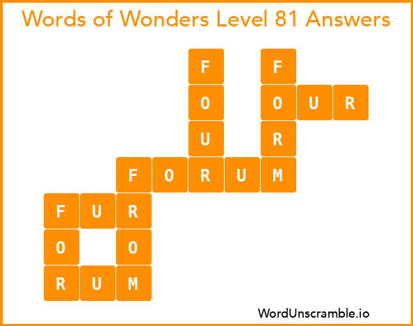 Words of Wonders Level 81 Answers