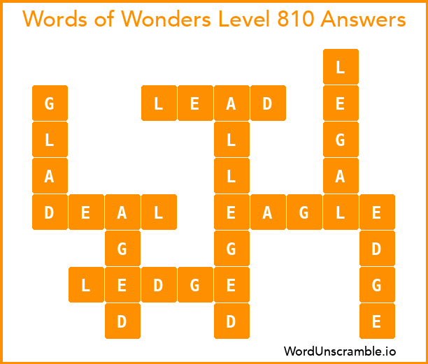 Words of Wonders Level 810 Answers