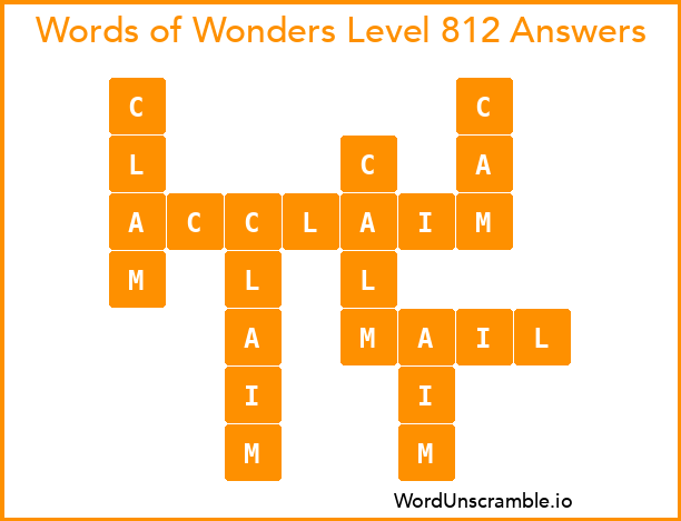 Words of Wonders Level 812 Answers