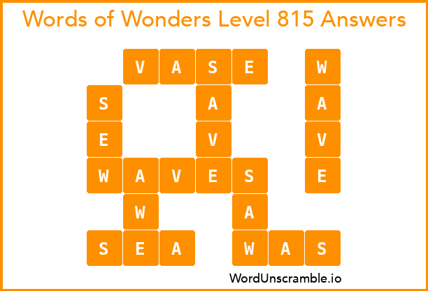 Words of Wonders Level 815 Answers