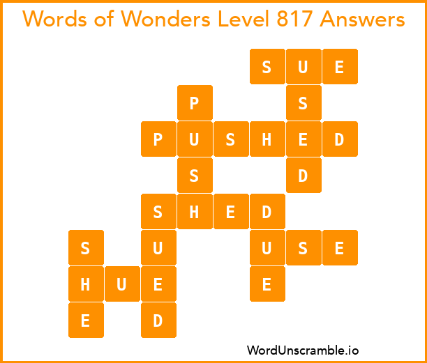 Words of Wonders Level 817 Answers