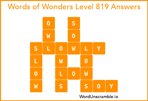Words of Wonders Level 819 Answers