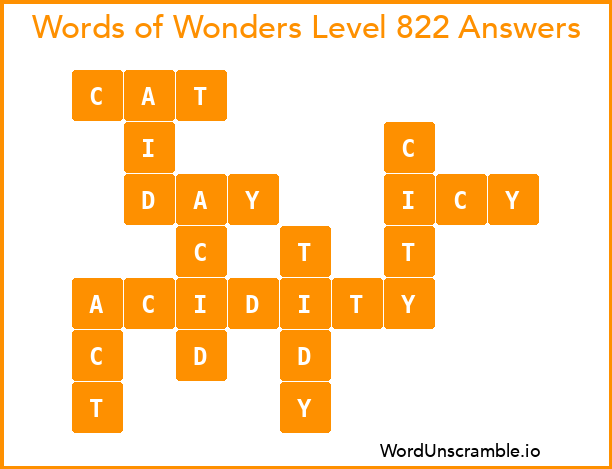 Words of Wonders Level 822 Answers