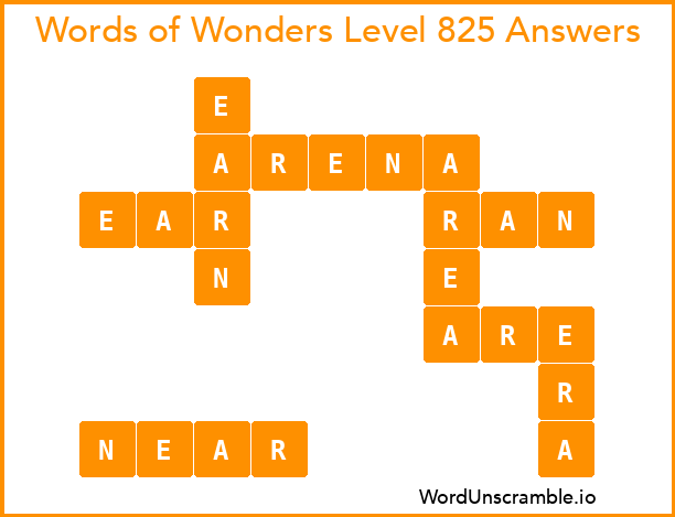 Words of Wonders Level 825 Answers
