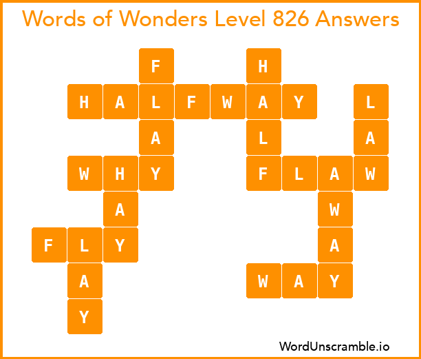 Words of Wonders Level 826 Answers