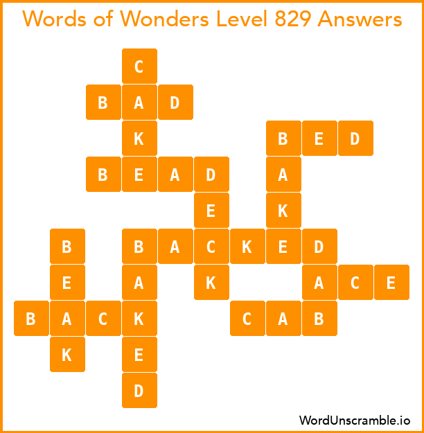 Words of Wonders Level 829 Answers