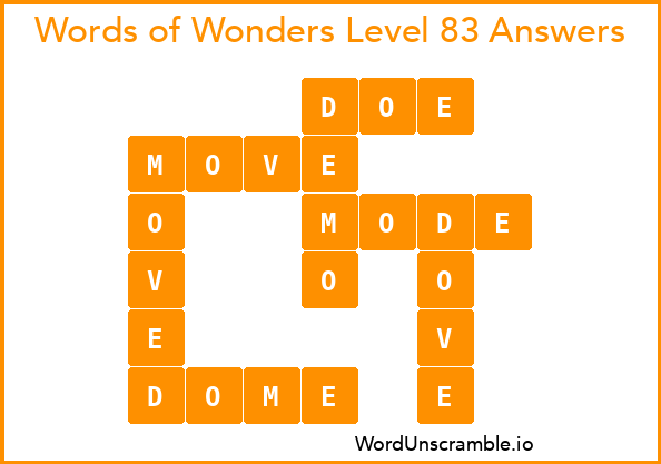 Words of Wonders Level 83 Answers