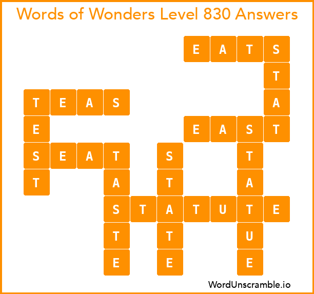 Words of Wonders Level 830 Answers