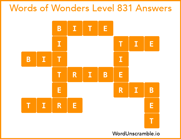 Words of Wonders Level 831 Answers