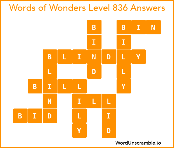 Words of Wonders Level 836 Answers