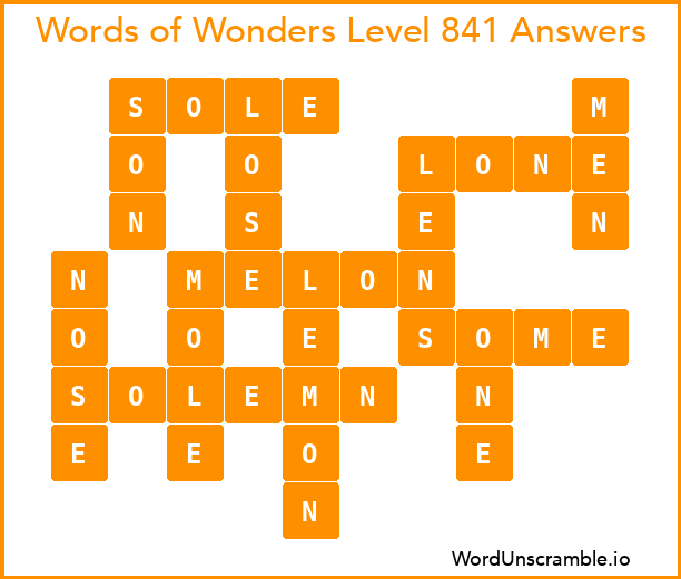 Words of Wonders Level 841 Answers