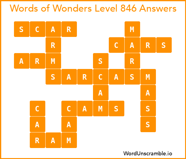 Words of Wonders Level 846 Answers