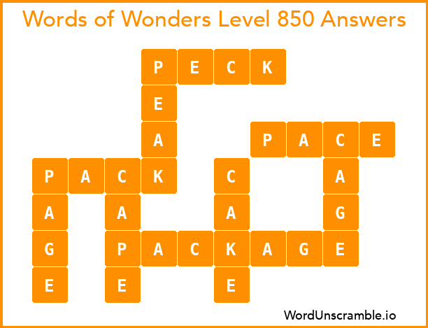 Words of Wonders Level 850 Answers
