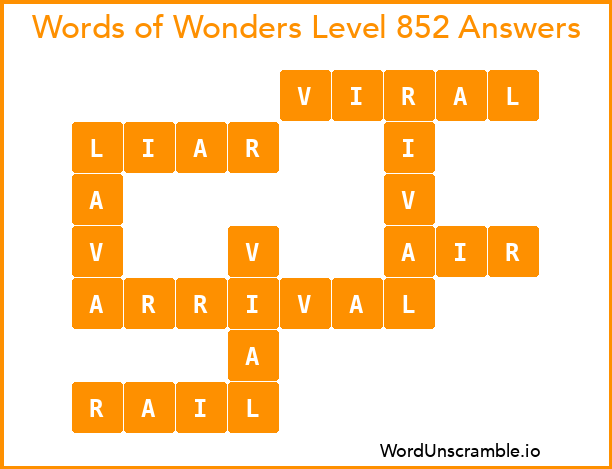 Words of Wonders Level 852 Answers