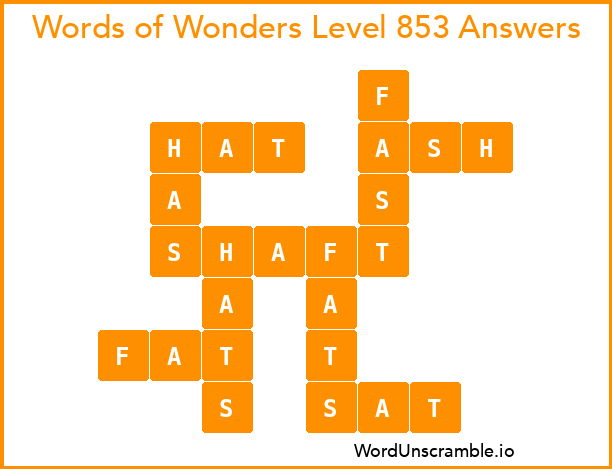 Words of Wonders Level 853 Answers